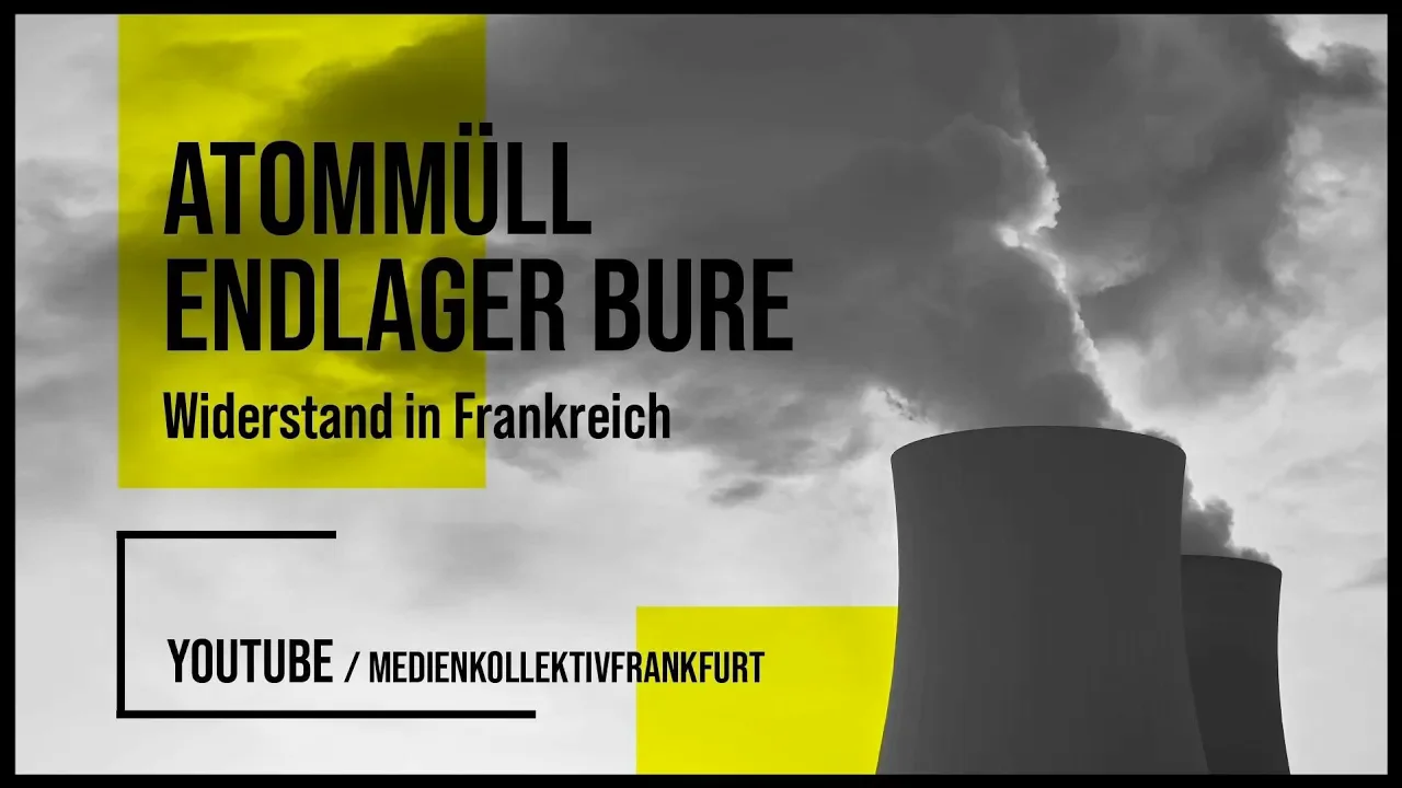 Titel des Videos vor grauem Hintergrund mit Kühltürmen von einem Atomkraftwerk